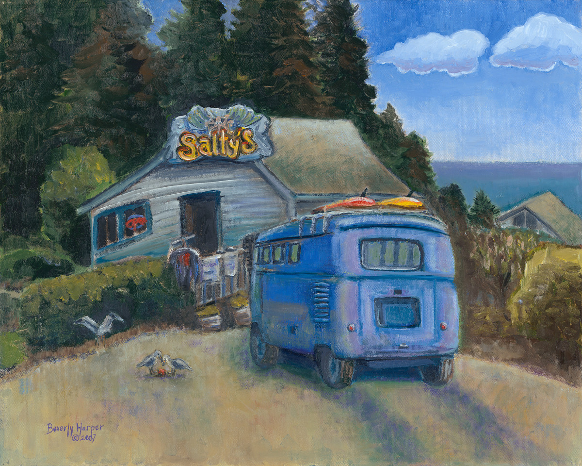 Salty's by Beverly Harper, Limited Edition print from original acrylic painting.
